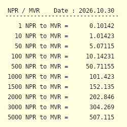 1 NPR to MVR - Convert Rs1 Nepalese Rupee to Maldivian Rufiyaa